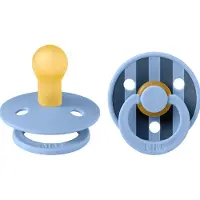 BIBS Colour Smokker - 2-pack - Str. 1 - Rund - Sky Blue - - 0-6 md - Smokk