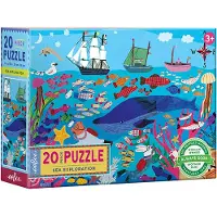 Eeboo Puslespill - 20 Brikker - Livet I Havet - - OneSize - Puslespill