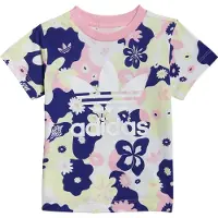 Adidas T-skjorte - Hvit/Rosa/Lilla m. Blomster - - 62 - T-skjorte