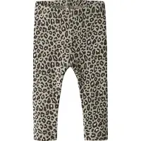 Name it Leggings - NbfLeoana - Peyote m. Leopard Mønster - - 50 - Leggings
