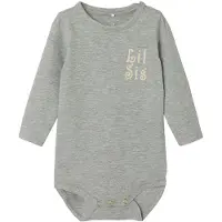 Name it Body I/e - NbfLaby - Grey Melange - - 74 - Langermet Body