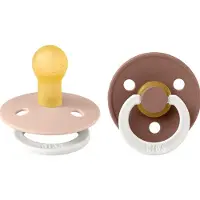 BIBS Colour Lysende smokker - Str. 1 - 2-pack - Rund - Blush/Mur - - 0-6 md - Smokk