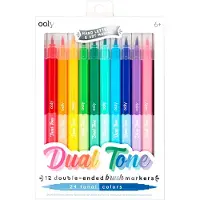 Ooly Tusher - Dual Tone - 12 stk. - Flerfarget - - OneSize - Tusj