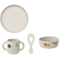 Liewood Spisesett - Silikon - 4 Deler - Vivi - Safari Sandy Mix - - OneSize - Spisesett