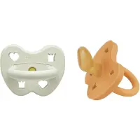 Hevea Smokker - 3-36 Md. - 2-pack - Naturgummi - Frosset Sunrise - - 3-36 md - Smokk