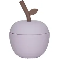OYOY Kopp m. Sugerør - Eple - Silikon - Lavender - - OneSize - Kopp