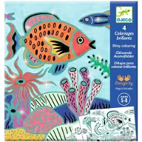 Djeco Fargeleggingskort - 4 stk. - Under The Sea - - OneSize - Kort