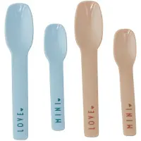 Design Letters Skjeer - 4-pack - Mini Favoritt - Blå/Beige - - OneSize - Bestikk