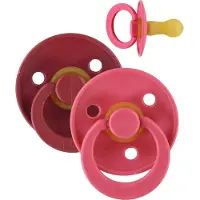 BIBS Colour Smokker - Str. 2 - 2-pack - Rund - Coral/Ruby - - 6-18 md - Smokk