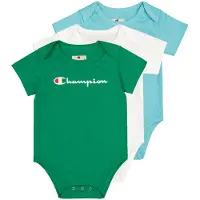 Champion Body k/e - 3-pack - Grønn/Blå/Hvit - - 62/68 - Kortermet body