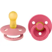 BIBS Colour Smokker - 2-pack - Str. 2 - Rund - Dusty Pink/Coral - - OneSize - Smokk