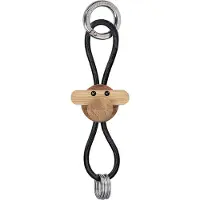 Kay bojesen Nøkkelring - Ape/Sølv - Svart Lær Teak/Limba - - OneSize - Nøkkelring
