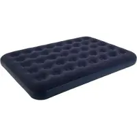OEM oppblåsbar reise-/tur-madrass for 2 personer med velourfinish + pumpe 67002 blå