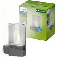 Philips utendørs vegglampe Nayl, antrasitt, metall, IP44, E27