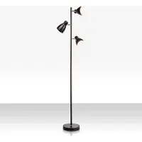 B.K. Licht Gide gulvlampe, 3 lyskilder, svart, metall, E27