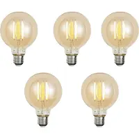Luumr Sett med 5 smarte E27 dimbare LED-pærer G95 gull 7W 806 lm 1800-6500K