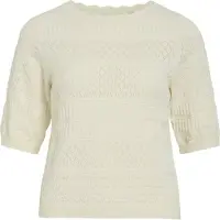 Vila Milos O-neck Pointelle Genser Med Korte Ermer