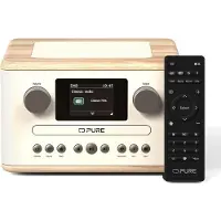 Pure Classic C-D4 digitalradio DAB+ FM Internett Bluetooth, hvit/eik EU/UK