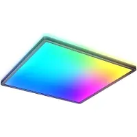 B.K. Licht LED-panel Slim med fjernkontroll RGBW, 42 x 42 cm, svart, bakgrunnsbelysning