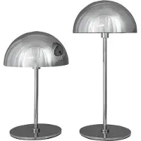 Dyberg Larsen LED-batteridrevet bordlampe Along, krom, sett med 2 stk.