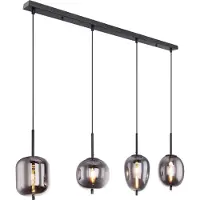 Globo Hengelampe Blacky, svart/røykgrå, lengde 110 cm, 4 lyskilder.