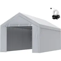 Vevor Carport Erstatning Baldakin Deksel Topp + Sidevegg 6000 x 3000 mm, Garasjetelt Shelter Presenning Kraftig vanntett og UV-beskyttet, Enkel installasjon med Ball Bungees, Hvit (ramme ikke inkluder