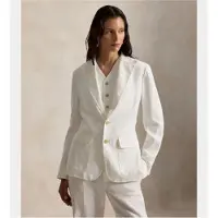 Ralph Lauren for woman. 211B14270001 Linen blazer with single breasted white button fastening (32), Casual, Classic
