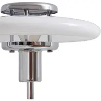 LINDBY bordlampe Branford, retro, hvit/grønn opalglas/marmor