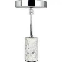 Dyberg Larsen LED-batteridrevet bordlampe Starlight, krom/grå