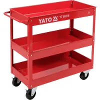 YATO YT-55210, Stål, Rød, 130 kg, 3 hyller, 10 cm, Fiksert, Svivel