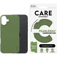 PanzerGlass CARE by - Baksidedeksel for mobiltelefon - termoplast-polyuretan (TPU), silikonbelegg - skarp grønn - for Apple iPhone 16 Plus
