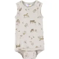 Joha Body u/e - Lys Beige m. Husdyr - - 60 - Body uten ermer