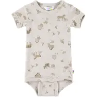 Joha Body k/e - Lys Beige m. Husdyr - - 50 - Kortermet body