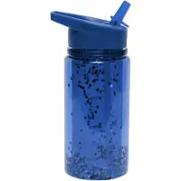 Petit Monkey Drikkeflaske m. Sugerør - 300 ml - Glitter Natt Blu - - OneSize - Drikkeflaske