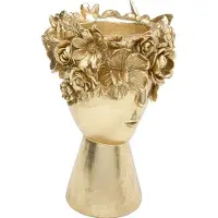 Kare Flowercrown dekorativ vase, høyde 30 cm, Ø 20 cm, gullfarget