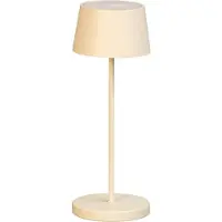 FH Lighting LED-batteridrevet bordlampe Asena Pro sandbeige, 30 cm metall IP54