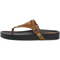 Pepe Jeans for woman. PLS900007 Brown Agnes Leather Sandals (40), Flat, Suede, None, Casual