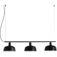 Faro Hengelampe Tatawin, svart, glass, lengde 100 cm, 3 lyskilder.