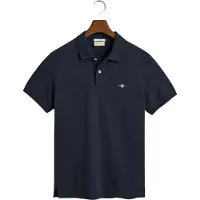 Gant for man. 2220 Slim fit navy Shield pique polo shirt (XL), Casual, Cotton, Short sleeve