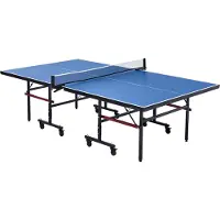 Vevor bordtennisbord, profesjonelt bordtennisspill, innendørs bærbart bordtennisbord i MDF, sammenleggbart bordtennisbord med hurtigklemmenett og låsbare hjul, 10 minutters enkel montering, 18 mm bord