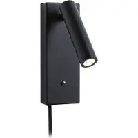 Paulmann Hulda USB LED-veggspot, 3-trinns, svart, bryter