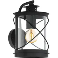 Eglo Utendørs vegglampe Hilburn, svart, nedover