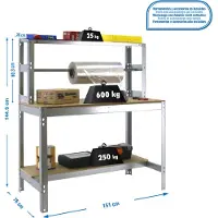 Simonwork (bancos De Trabajo) Bt4 Metallhylle 1445x1510x760 Mm