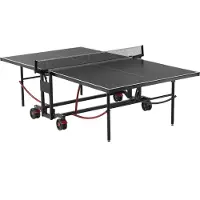 Vevor Ping Pong-bord, profesjonelt bordtennisspill, innendørs/utendørs allværs aluminiums bordtennisbord, bærbart sammenleggbart bord med hurtigklemmenett og store låsbare hjul, 10 minutters montering