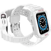 HQWear Protect-armbånd for Apple-klokke 38/40/41 mm pansret kassearmbånd - hvit