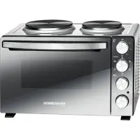 Rommelsbacher KM 3300 - Elektrisk ovn med varmeplater - konveksjon - 30 liter - 3.3 kW - silver/mirror glass