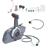 Vevor Båtgasskontroll, 5006180 Sidemontert påhengsmotor fjernkontrollboks for Evinrude Johnson, Marine gasskontrollboks med Power Trim-bryter og snor