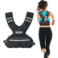 Vevor justerbar vektvest, 11-20lb vektvest med 6 jernsandvekter og reflekterende stripe, kroppsvektvest treningssett for menn kvinner, treningsutstyr for styrketrening løping jogging