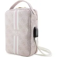 GUESS 4G Printed Stripes reiseveske/organizer for tilbehør (Rosa)