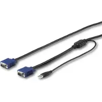 StarTech.com StarTech 6 ft. (1.8 m) USB KVM Cable for Rackmount Consoles - VGA and USB KVM Console Cable (RKCONSUV6) - Video- / USB-kabel - mini-VGA (hann) til USB, HD-15 (VGA) (hann) - 1.8 m - for P